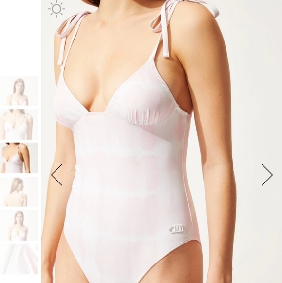 New Solid & Striped The Olympia Ballet Barbie Pink Tie Dye Swimsuit NWT Medium - Picture 5 of 16